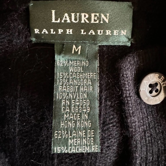 Lauren Ralph Lauren Merino Wool Cashmere Angora Sweater Dress Black Size Medium - Picture 5 of 5